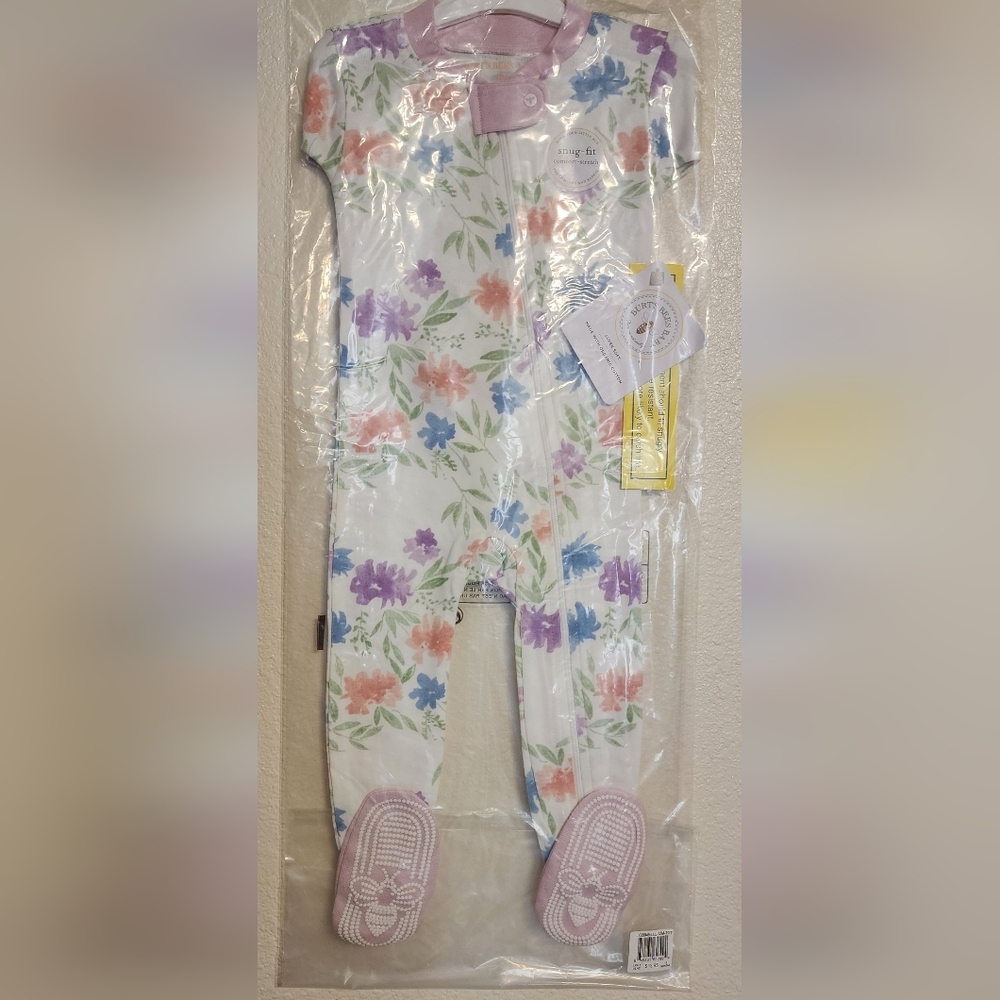 Burt's Bees Snug-Fit Super Soft FOOTIE Sleeper - NWT Size 12 Months